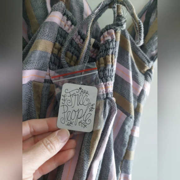 Free People Party Time Mini striped strappy summer dress New!! Flawed - Picture 6 of 9